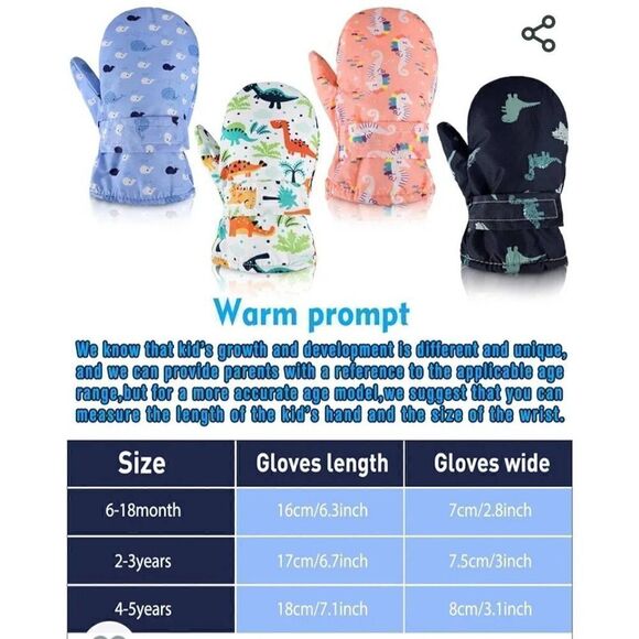 NIP 4 PIECE KIDS SKI MITTENS SET - Picture 1 of 4